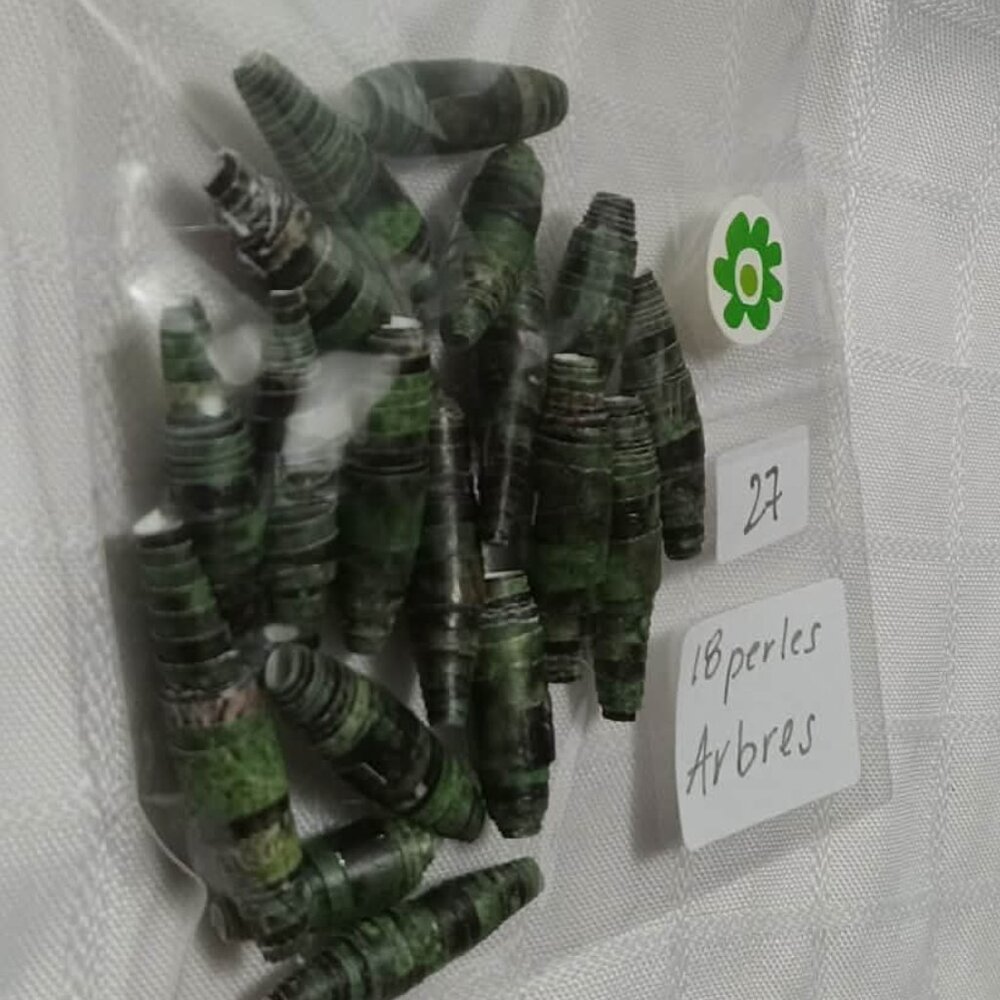 One-of-a-kind handmade/hand rolled paper beads/jewelry making/craft supplies/DIY